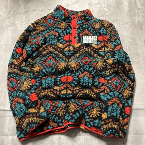 Home Free Other - Home Free Indiana Sherpa Pullover 3 Snap Button Fleece Muilt Long Sleeve Men's L